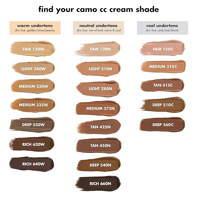 e.l.f. Camo CC Cream, SPF 30 Color-Correcting Medium-To-Full Coverage Face Foundation, Delivers An Airbrushed Finish, Vegan & Cruelty-Free, Deep 560 C