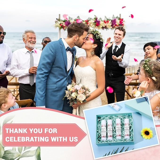 24 Pcs SPF 30 Lip Balm Bulk for Summer Wedding Baby Shower 4th of July Party Sunscreen Lip Balm Sticks Outdoor Travel Sunscreen Care Lip Balm for Thank You Gifts Party Supplies (Floral)