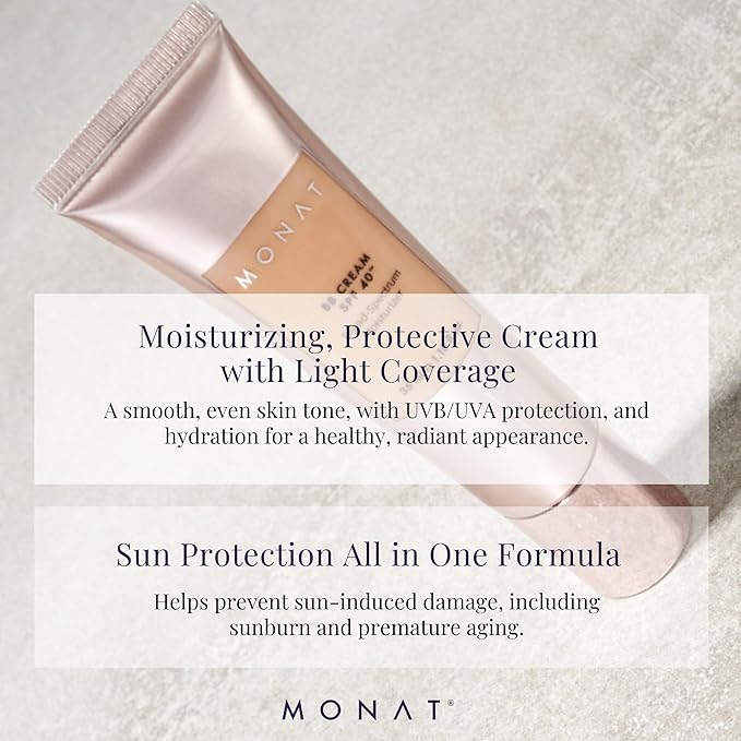Monat BB Cream SPF 40 - Sand Broad-Spectrum Moisturizer, Lightweight Tinted Coverage, Fragrance-Free, 35ml/1.18 fl. oz.