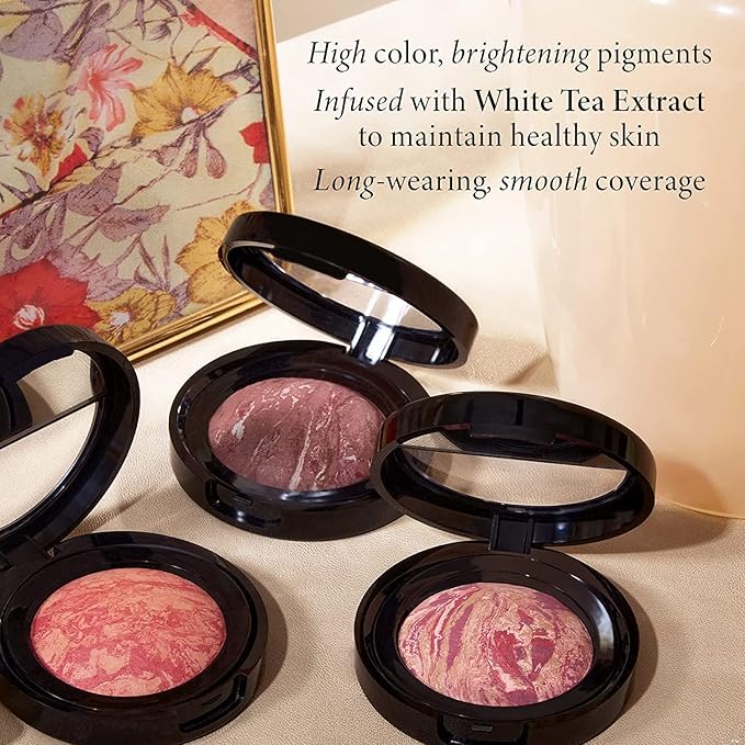 LAURA GELLER NEW YORK Baked Blush-n-Brighten Marbleized Blush - Pink Grapefruit Creamy Lightweight Satin Finish