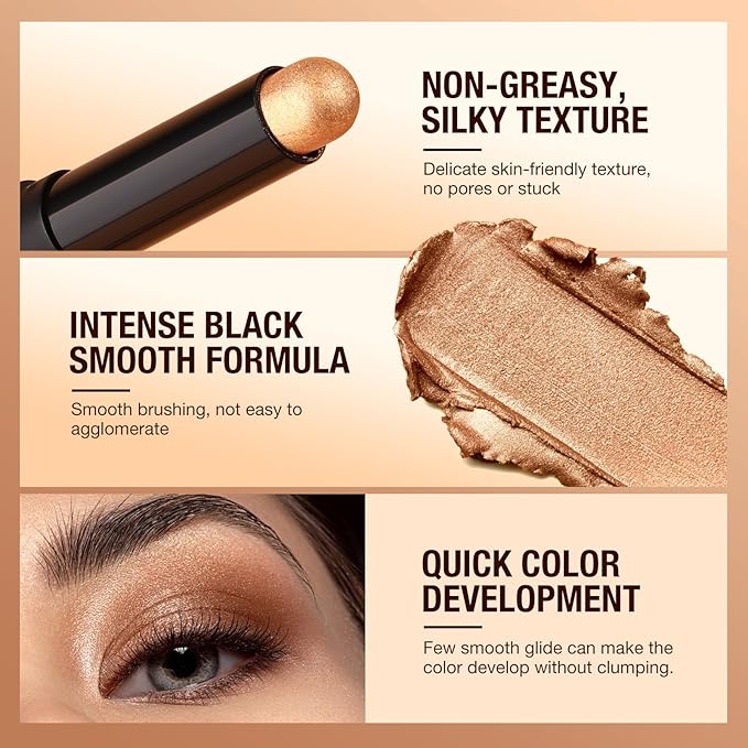 Jolilab Eyeshadow Stick Set, 8 Colors Matte Professional Bright-Colored Contouring and Highlight Eyeshadow Stick, Cream Waterproof Long Lasting High Pigmented Eye Shadow. (8, EYESHADOW B)