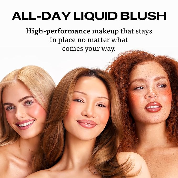 Sacheu Cheek STAY-N Liquid Blush for Cheeks — High Pigment, Buildable, Lightweight Cream Blush Infused With Squalane, for Dewy & Radiant Flushed Cheeks — Long-lasting & Cruelty Free, I'm Playful