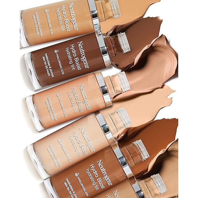 Neutrogena Hydro Boost Hydrating Tint with Hyaluronic Acid, Lightweight Water Gel Formula, Moisturizing, Oil-Free & Non-Comedogenic Liquid Foundation Makeup, 40 Nude Color, 1.0 fl. oz (Pack of 2)