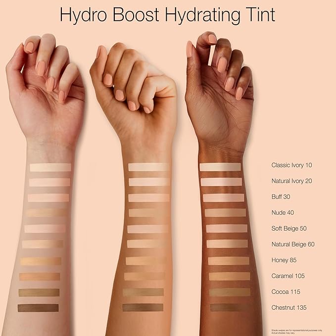 Neutrogena Hydro Boost Hydrating Tint Foundation Makeup for Dry Skin, with Hyaluronic Acid, Lightweight Oil-Free Water Gel, Non-Comedogenic, 115 Cocoa Color 1.0 fl. oz