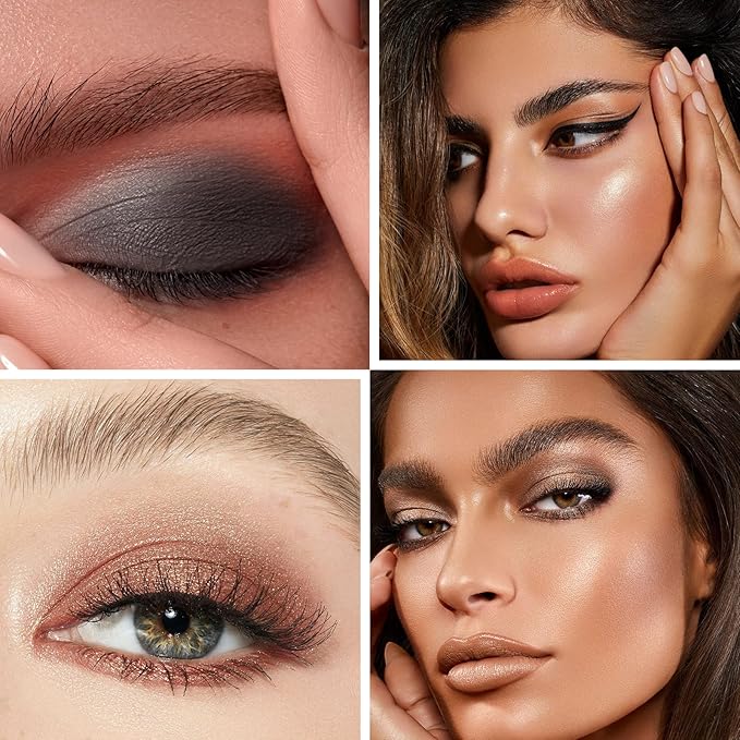 Naked Eyeshadow Palette, 12 Natural Nude Colors Longwearing Makeup, Matte Shimmer Blendable Eyeshadow Makeup Palette with Double-Ended Makeup Brush Neutral Shades for Every Day