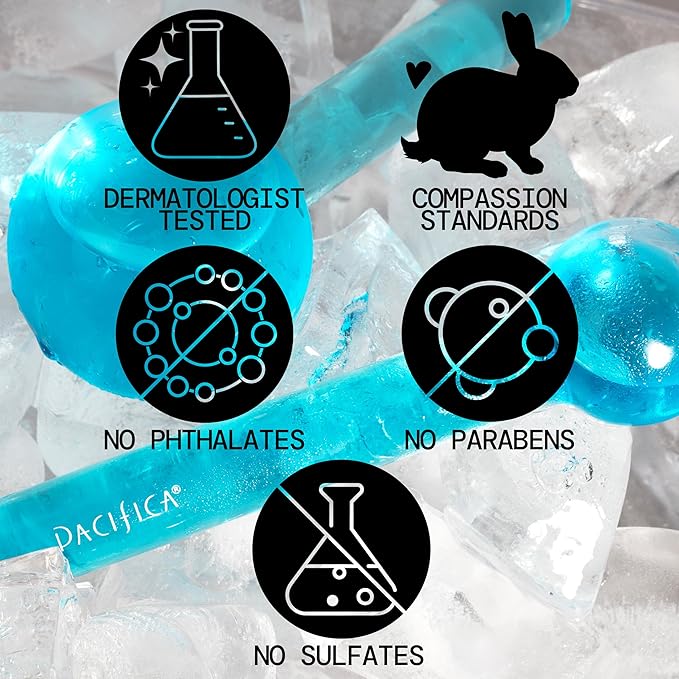 Pacifica Ice Roller Cryo Globes – Cooling Glass Facial Massager for Face, Eyes & Neck – Cold Therapy Beauty Tool for Puffy Eyes, Dark Circles, Redness, Wrinkles – Skin Care Gift for Women & Men