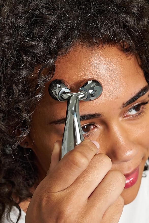 Pacifica Future Youth Stainless Steel Face Roller – Cooling Dual Gua Sha Facial Massager for Sculpting, Contouring & De-Puffing – Anti-Aging Skin Care Tool for Wrinkles & Fine Lines Lymphatic Drainage