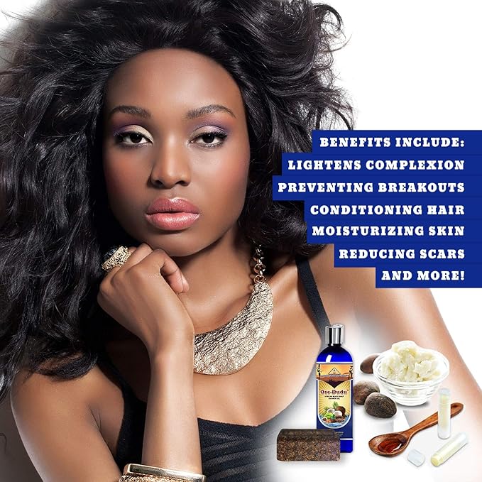 Organic, Anti-Bacterial OSE DUDU LIQUID BLACK SOAP GEL 1 LB (16 oz) Acne Eczema Dry Skin Psoriasis Scar Removal Face and Body Wash Skin Care (GHANA)