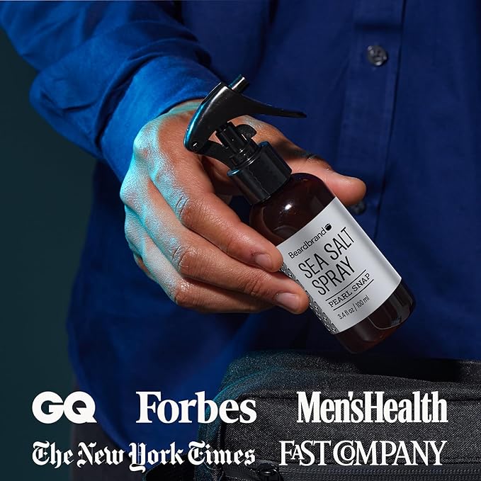 Beardbrand Sea Salt Spray for Men – Hair Texture Spray Adds Instant Volume, For Lightweight Natural Textured Look, Pearl Snap Scent, Achieve Effortless Style & All-Day Hold