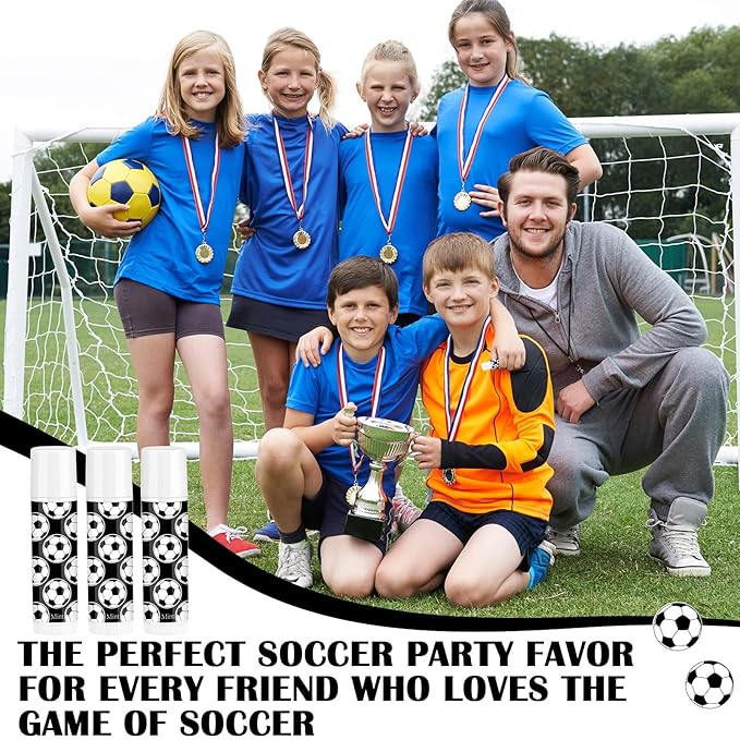 24 Pcs Soccer Lip Balm Soccer Team Gifts Soccer Party Favors Soccer Lip Balm Gift for Soccer Team Soccer Party Guest Supplies