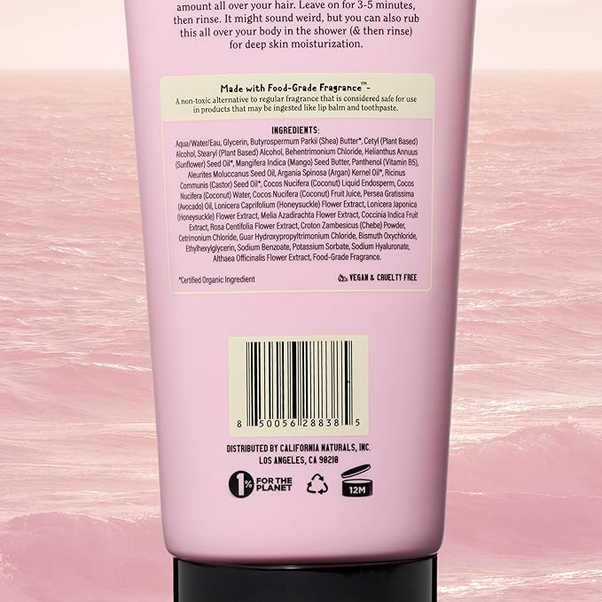 California Naturals Deep Repair Hair Mask, Paraben and Sulfate Free, Deep Conditioner for Dry, Damaged Hair, Nautral, Vegan, Hydrating and Conditioning, For Curly, Frizzy, All Hair Types, 12 fl oz