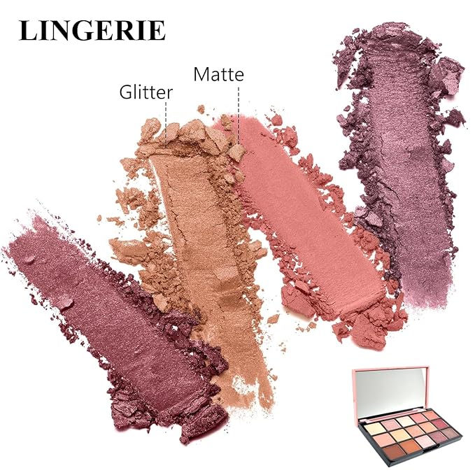 Eyeshadow Palette,Eye Shadow Pallet Makeup 15 Colors,Colorful Highly Pigmented Matte & Shimmer Makeup Eyeshadow for Women (LINGERIE)