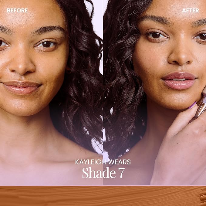 Naked Sundays BeautyScreen™ SPF 50 Mineral Peptide Foundation Tint – 2-in-1 Skin Tint & Mineral Sunscreen | Radiant, Buildable Coverage, Acne-Safe, Infused with Peptides (7 Tan Toffee, 1.01 oz)