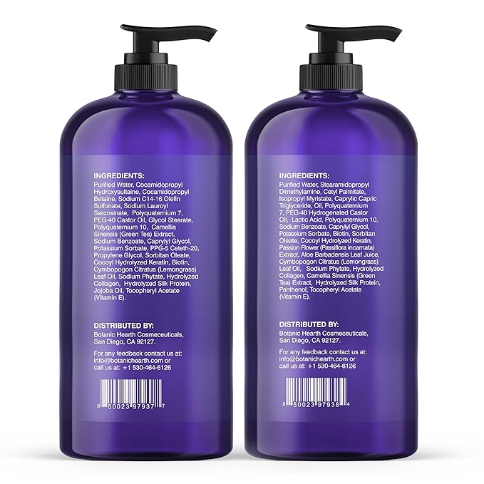 Botanic Hearth Curly Hair Shampoo and Conditioner Set For Curly Hair | Detangle, Define & Enhance Curls | With Jojoba oil & Vitamin E | Sulphate Free | 16 fl oz x 2