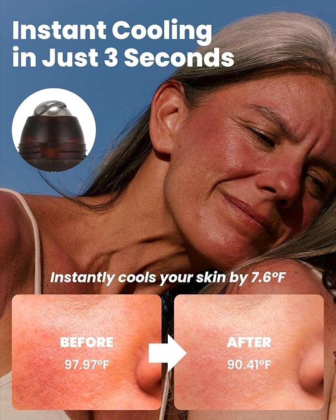 Ice Roll Serum | Cooling & Hydrating Roll-On Serum for Face, Puffy Eyes, Bakuchiol & Collagen for Firming & Wrinkles, Facial Roller for Depuffing, Under Eye Bag Treatment | Korean Skin Care