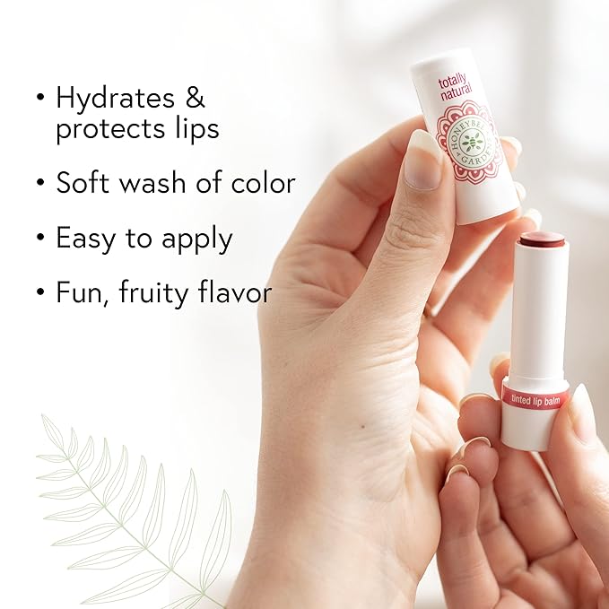Honeybee Gardens Totally Natural Nudie Patootie Tinted Lip Balm, Nourishing Moisture With A Kiss Of Color, Vegan, Gluten-Free