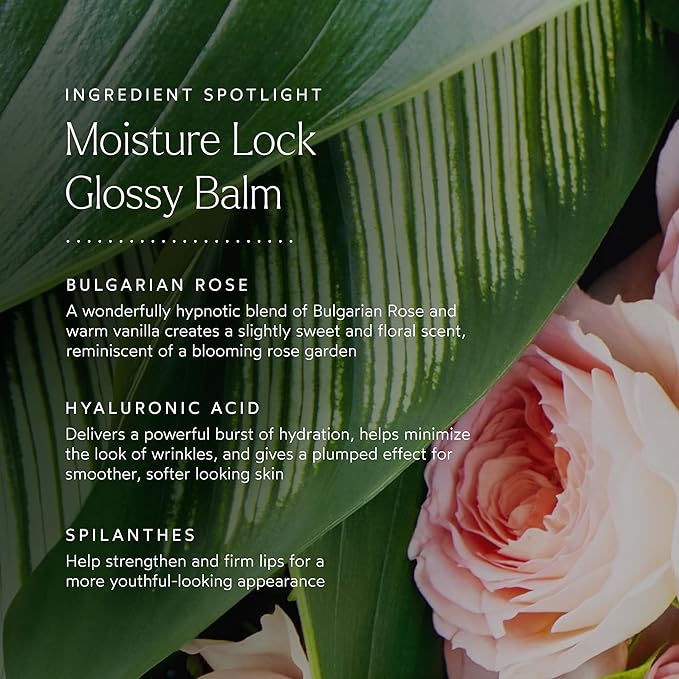 True Botanicals - Moisture Lock Glossy Lip Balm | Non-Toxic, Cruelty-Free, Organic | Hyaluronic Acid, Moisturizing to Target Dry + Aging Lips | MADE Safe (Original/Clear, 0.14 oz | 4 g)