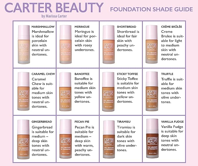 Carter Beauty Full Measure HD Foundation - Lightweight, Full Coverage Matte Formula - Water-Based, Super Soft Skin Perfector - Vegan And Cruelty Free, Paraben And Sulfate Free - Truffle - 1.01 OZ