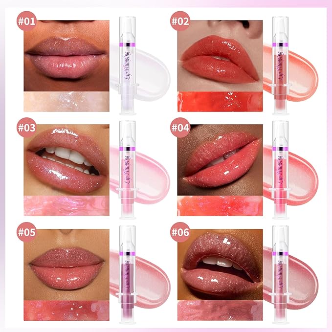 Lip Plumper Booster,Plumping Lip Gloss Spicy Lifter Shimmer Oil Hydrating High-Shine Volumizes Fuller Lip Glass Mirror Glaze Plump and Pout Lip Plumper Nourishing for Women Girls Makeup#4