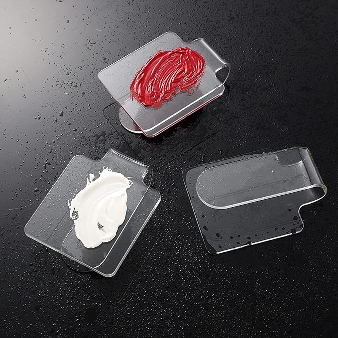 2PCS Clear Acrylic Professional Makeup Palette Handheld Cosmetic Nail Art Manicure Palette for Mixing Foundation Cosmetics Eyeshadow Cremes