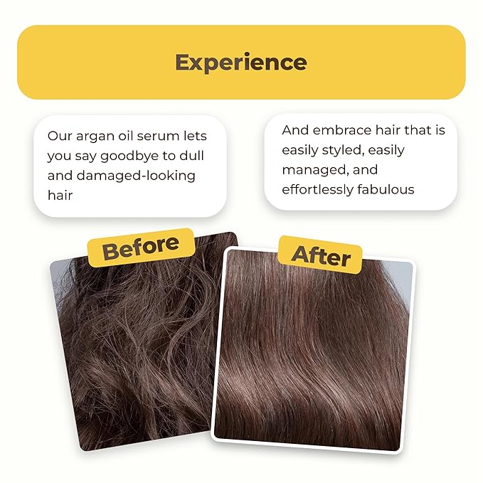 HerStyler Advanced Argan Oil Hair Serum for Women - Anti Frizz Serum for Hair - for Frizzy, Dry and Damaged Hair - Nourishing - 2.36 Fl Oz / 70 Ml (1 Pack)