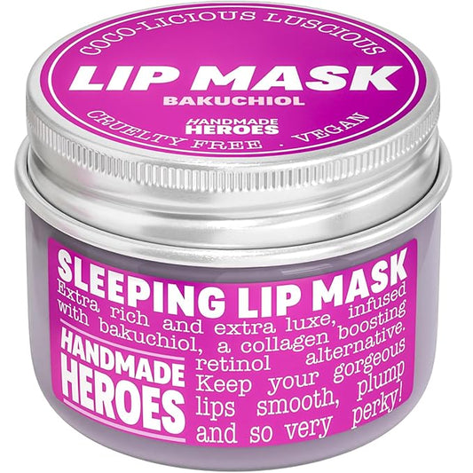 100% Natural Vegan Lip Butter Sleeping Lip Mask, Overnight Lip Moisturizer and Conditioner for Dry Lips. Intensive Lip Balm and Lip Therapy Skin Care with Mango butter (Bakuchiol - Collagen Boosting)