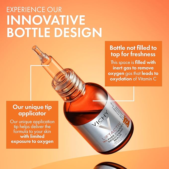 Vichy LiftActiv Vitamin C Serum For Face, Brightening Serum With 16% Pure Vitamin C + Hyaluronic Acid + Vitamin E, Improves Radiance & Firmness, Anti Aging, Protects Skin From Discoloration