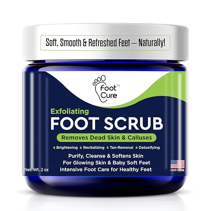 Exfoliating Foot Scrub with Pumice Stone powder - Gentle Moisturizing Foot Scrub for Dry Skin - Cracked Heel Repair for Smooth, Soft Feet - Pedicure Foot Spa 1 Pack