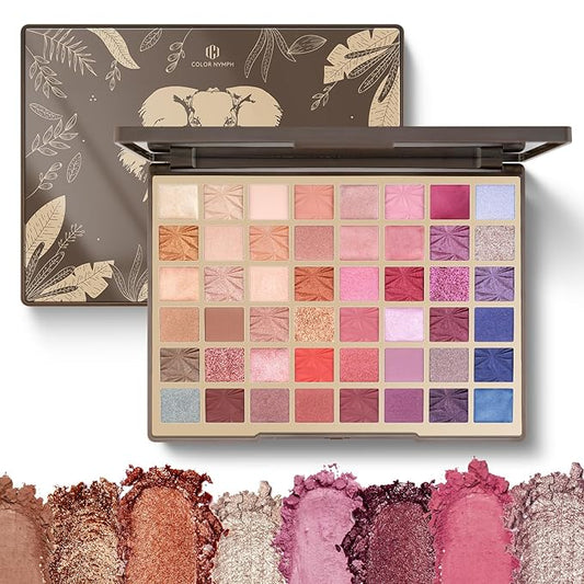 Color Nymph Artistry Palette, Multichrome Makeup Palettes For Face High Pigmented Eyeshadow with Matte Shimmer & Cream Eye Shadows Easy Makeup Blending Palette For Daily Stage Versatile Make Up Looks