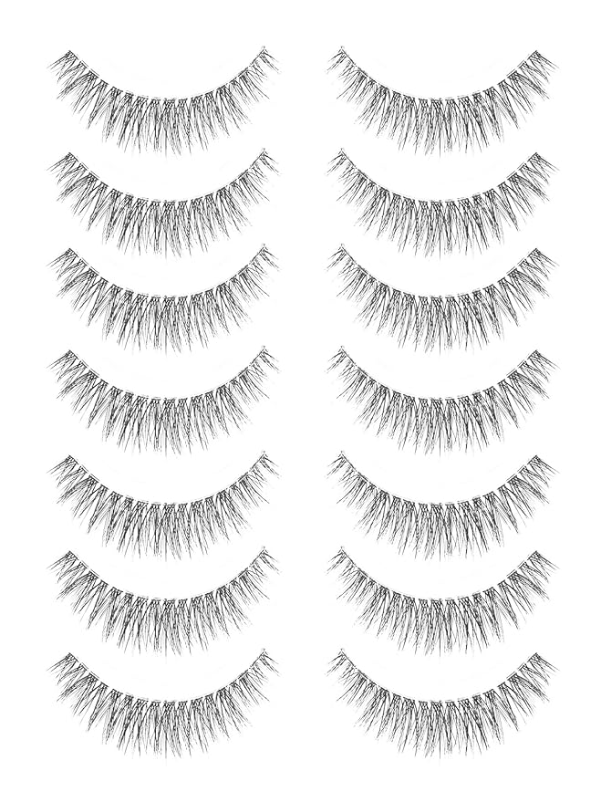 Natural Lashes Wispy Eyelashes 11MM Short Eye Lashes Pack 3D Volume Strip Lash Pack False Eyelashes Natural Look 7 Pair Siligli