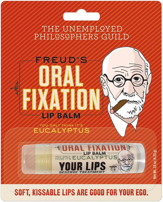 Sigmund Freud's Oral Fixation Lip Balm Tube, Eucalyptus Mint Flavored - Cruelty-Free and Made in The USA from Natural and Imported Ingredients