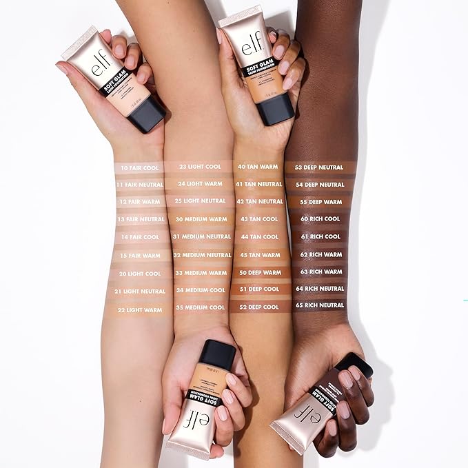e.l.f. Soft Glam Foundation, Medium Coverage, Long-Lasting & Buildable Foundation For A Smooth, Satin Finish, Vegan & Cruelty-Free, 24 Light Warm