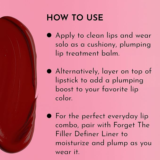 Lawless Forget the Filler Lip Plumping Line Smoothing Tinted Balm - Sugarplum - Premium Tinted Lip Balm with Natural Ingredients to Plump and Smooth Lips for a Firmer, Fuller Look - 0.09 oz