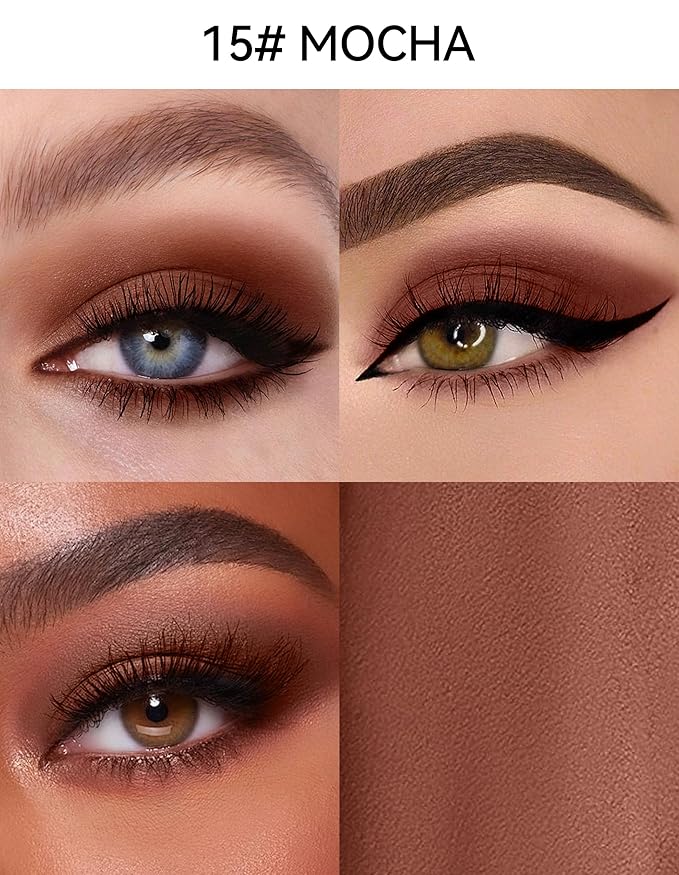 Erinde Waterproof Cream Eyeshadow Stick, Matte Nude Eye Shadow Sticks, Longwear Blendable High Pigmented, Neutral Eye Shadow Sticks for Older Eyes, Smokey Eyeshadow Pencil Crayon, 15 Mocha Matte