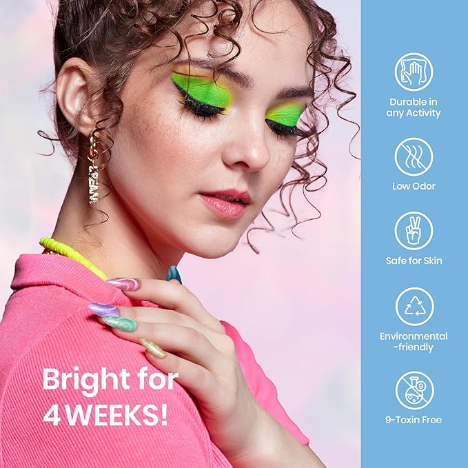 Beetles Glitter Gel Nail Polish Set, Pastel Pink Purple Blue 6 Colors Nebula Halo Chameleon Gel Polish Soak Off Uv Nail Lamp Gifts for Women