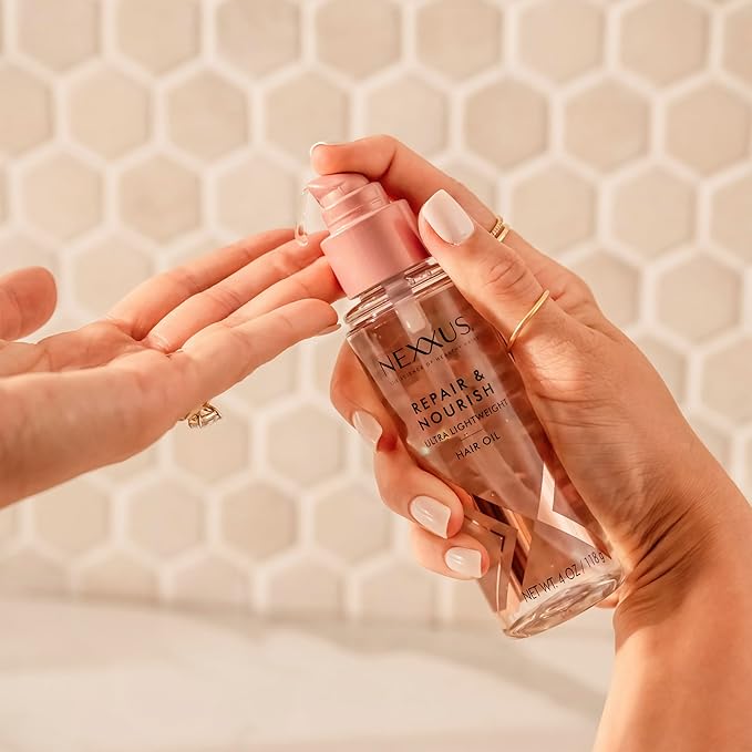 Nexxus Ultra Lightweight Hair Oil Repair & Nourish for Intense Nourishment with StyleProtect Technology & Rose of Jericho Oil 3.3 oz