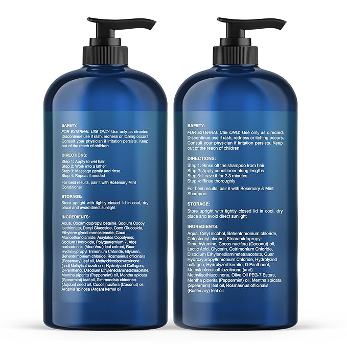 Botanic Hearth Rosemary Mint Shampoo and Conditioner Set, Thickening Formula, Promotes Hair Growth and Scalp Health Sulfate Free & Paraben Free, for Men & Women | 16 fl oz each
