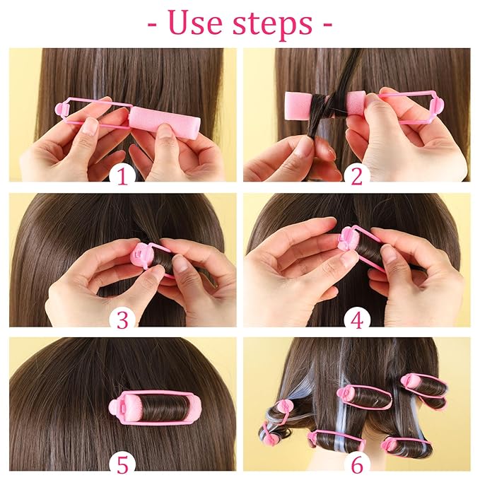 12 Pcs Foam Sponge Hair Rollers 2.4 Inch Hair Curlers to Sleep In Soft Sleep Rollers for Curls Style Heatless Curler Hair Christmas Party Hairstyles