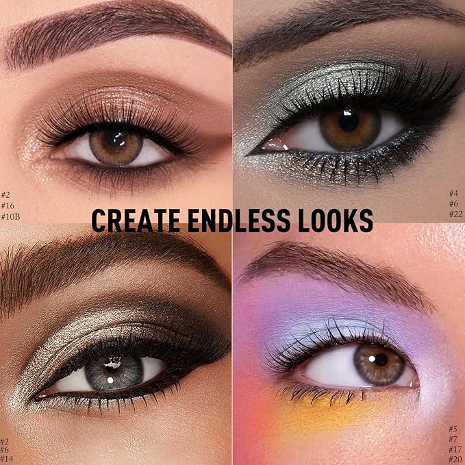 Black Shimmer Eyeshadow Stick, Waterproof Cream Eye Shadow Pencil Long-Lasting Crease-Proof Glitter Eyeshadow Crayon Smooth High Pigmented Highlighter Blendable Neutral Eye Shadow Liner Makeup