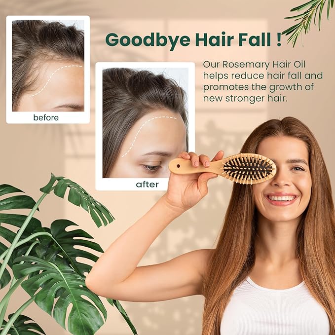 Natural Riches 100% Pure Premium Rosemary Oil For Hair Growth Infused With Biotin & Vitamin E Jojoba & Castor Oil Hair Strengthening Treatment | Nourishing & Volumizing | Non GMO Verified 8 Fl oz.