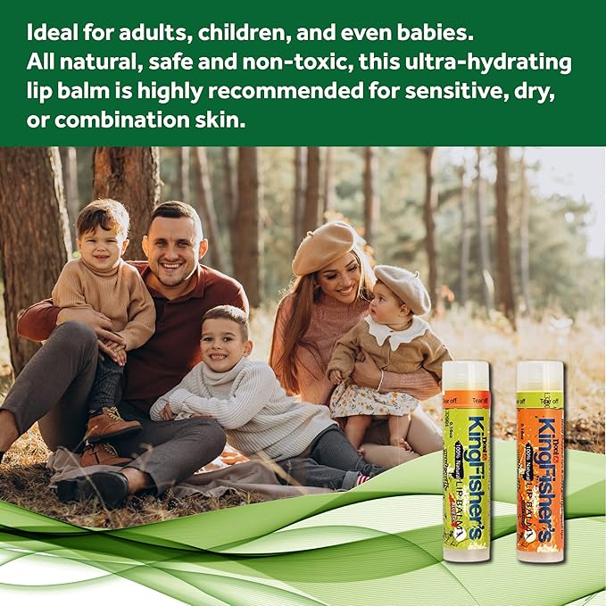 Lip Balm, 100% Natural Moisturizing Lip Balm, Ultra Hydrating Lip Care, Original Noni Oil & Virgin Coconut Oil (Pack of 2) (1 Sweet Orange and 1 Mint)