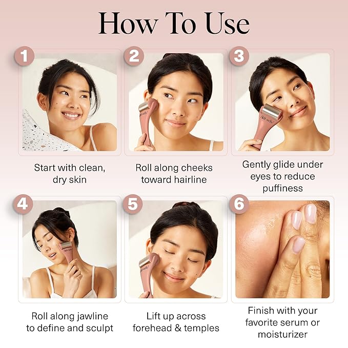 Kitsch Ice Roller for Face – Stainless Steel Face Ice Roller to Reduce Puffiness, Redness & Headaches – Cooling Facial Roller for Skin Care, Irritation Relief & Spa-Like Experience at Home - Pink