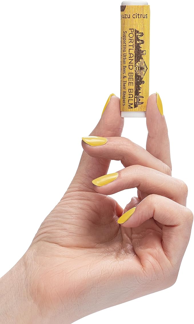 Portland Bee Balm All Natural Handmade Beeswax Based Lip Balm, Yuzu Citrus 24 Count