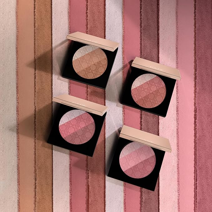 Glow FX Natural Face Palette - Blush for Cheeks, Bronzer Powder, and Highlighter Makeup - Enriched with Jojoba Oil - 139 Blooming Chic - 0.42 oz