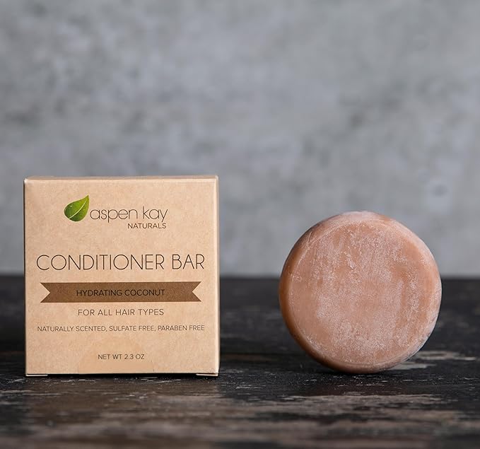 Coconut & Argan Oil Conditioner Bar, Deep Moisturizing for Dry Damaged Hair. Hydrating & Nourishing Solid Conditioner for Curly, Coily & Color Treated Hair, Vegan & Sulfate free, USA Made. 2.3 oz.