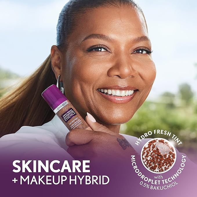 Covergirl Simply Ageless Skin Perfector Essence Foundation, 70 Rich, Tinted Skin Perfector, Skincare Makeup Hybrid, Sheer Tint, Radiant Finish, Skin-Like Finish, Vegan Formula, 1.0oz