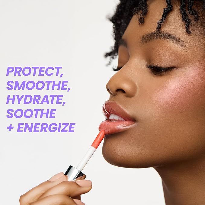 Wonderskin Lip Oil Rehab Serum - Tinted Lip Oil for Women, Hydrating, Moisturizing, and Non-Sticky Bright Red Tint Serum for Dry Lips (Flirt)