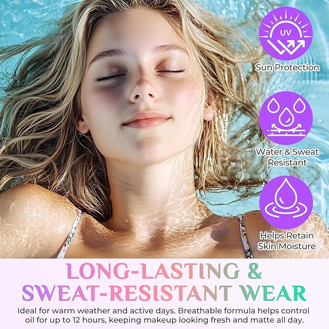 Primer for Face Before Makeup, 3 In 1 One Step Color Corrector Primer, SPF 50 PA+ Sunscreen Isolation Cream, Hydrating, Oil Control Facial Serum Even Skin Tone, Water-Resistant & Sweat-Proof