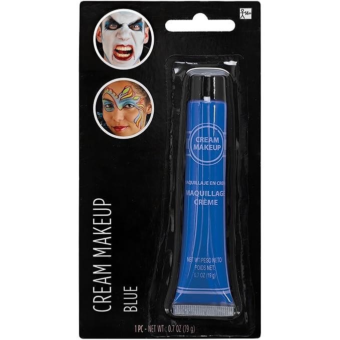 Blue Cream Makeup Tube - 0.7 oz. (Pack of 1) - Vibrant Color & Pigmented Perfect for Festive & Creative Looks