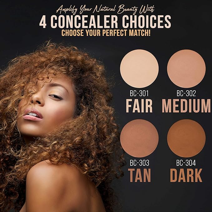 Belloccio High Definition Fair Shade Makeup Concealer 5 gram Jar - Conceal Imperfections, Hide Blemishes, Dark Under Eye Circles, Cosmetic Cream - Use Under Airbrush Foundation